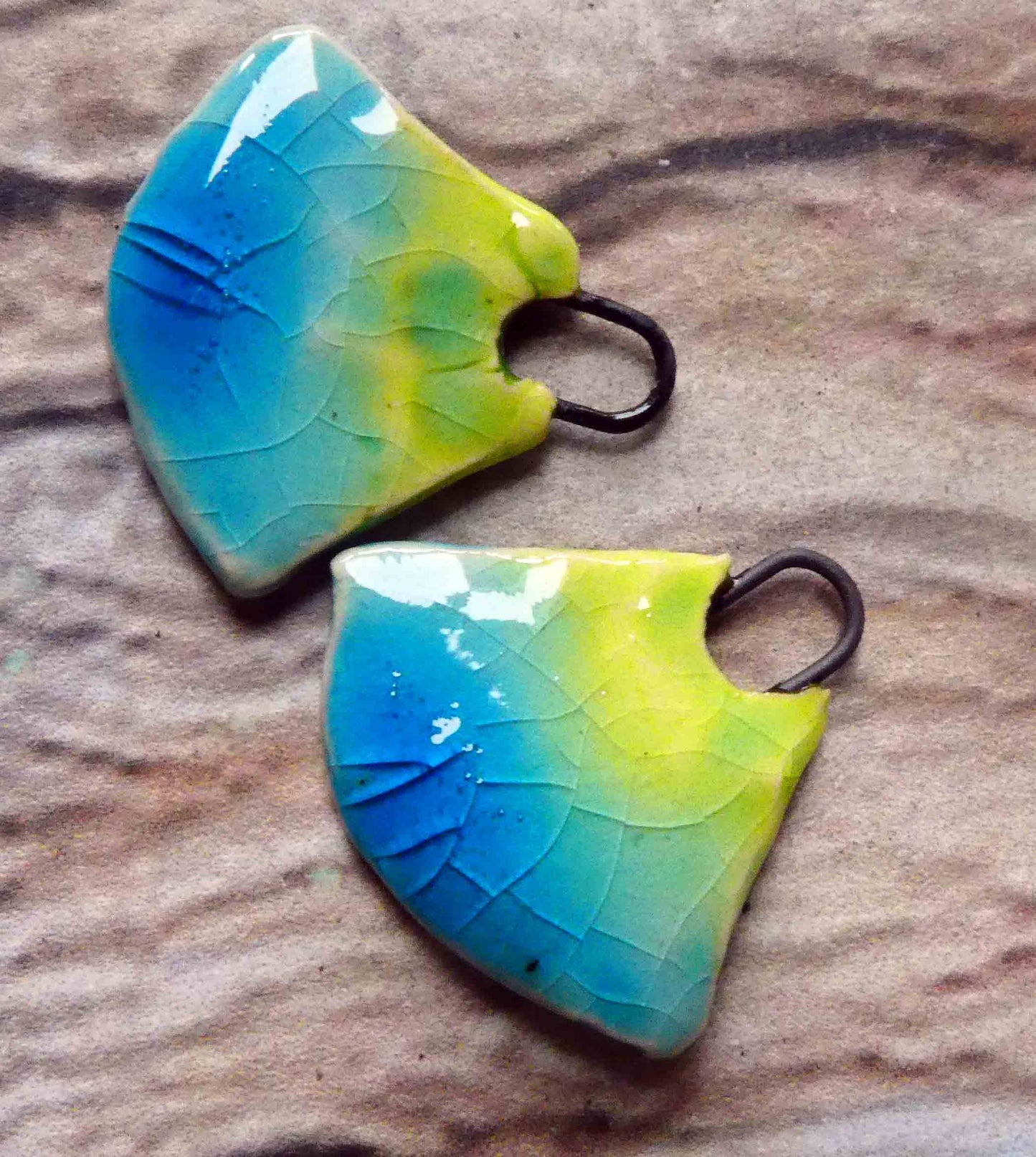 Ceramic Mixed Glaze Blade Charms - #1