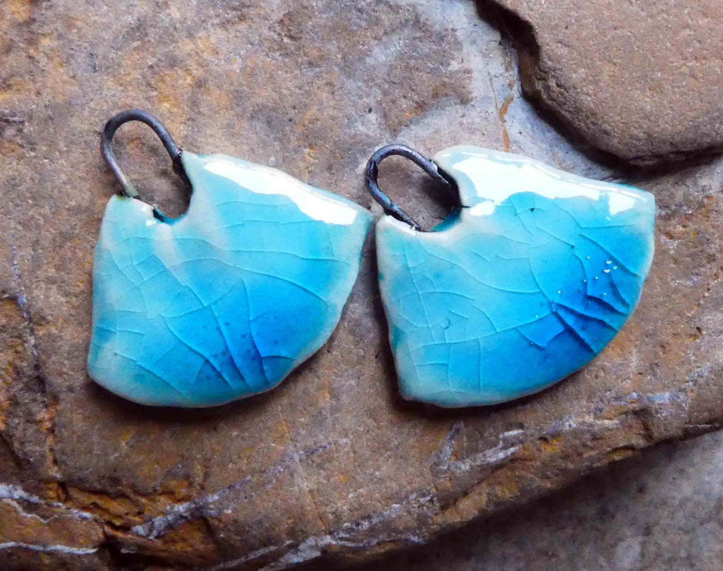 Ceramic Mixed Glaze Blade Charms - #2