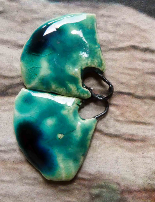 Ceramic Mixed Glaze Blade Charms - #4