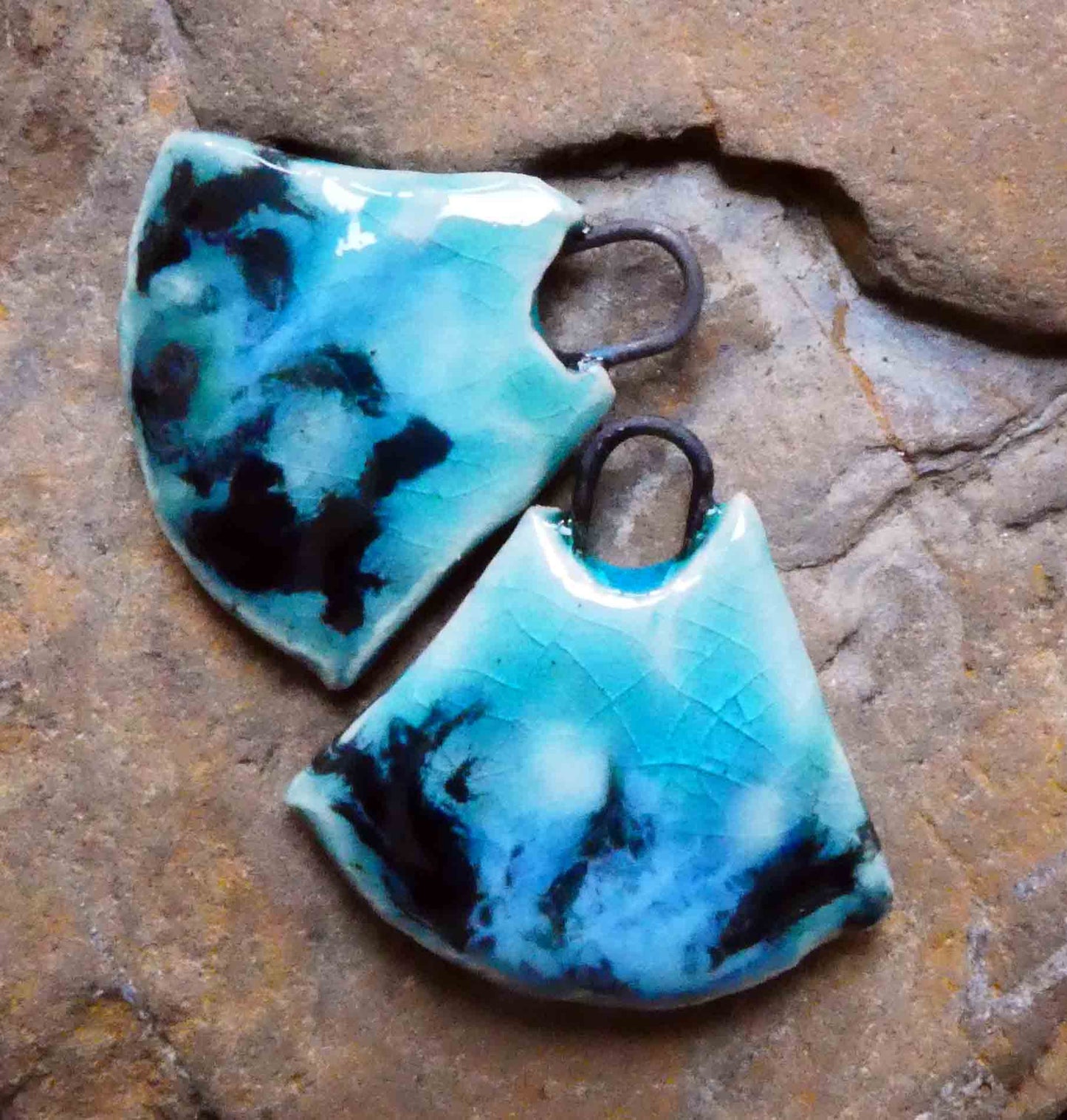 Ceramic Mixed Glaze Blade Charms - #7