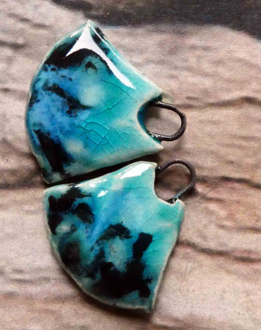 Ceramic Mixed Glaze Blade Charms - #7