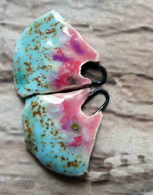Ceramic Mixed Glaze Blade Charms - #8