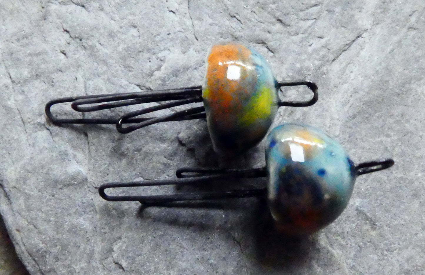 Ceramic Jellyfish Earring Connectors - Koi Pond