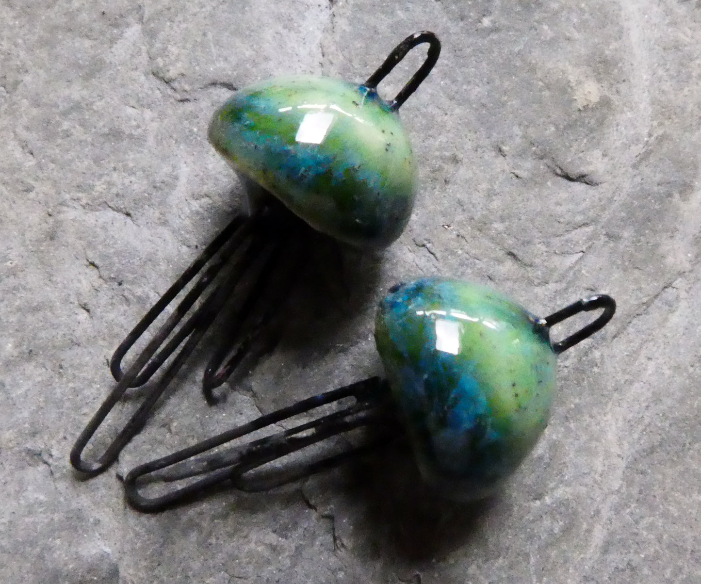 Ceramic Jellyfish Earring Connectors - Rockpool