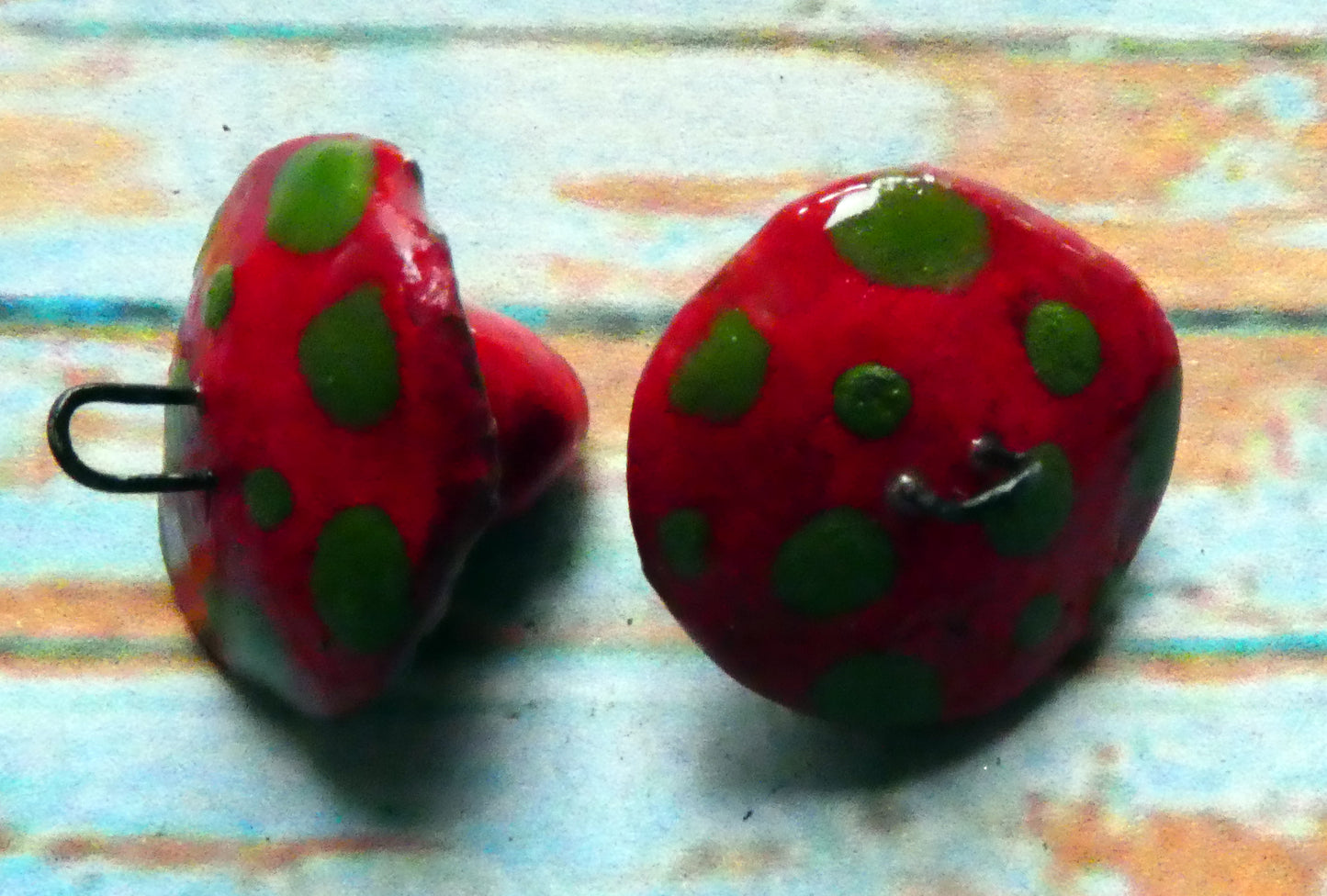 Ceramic Toadstool Earring Charms #6