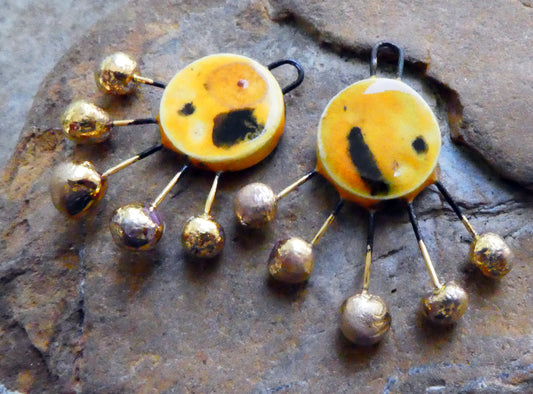 Ceramic Sun Ray Charms -Papaya