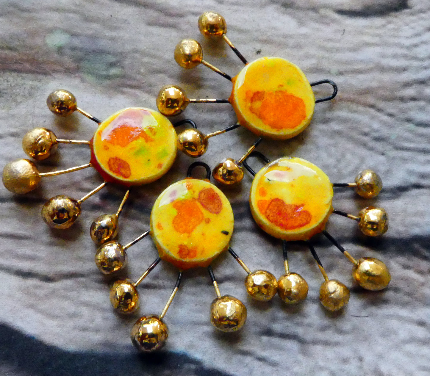 Ceramic Sun Ray Charms -Sassy Orange