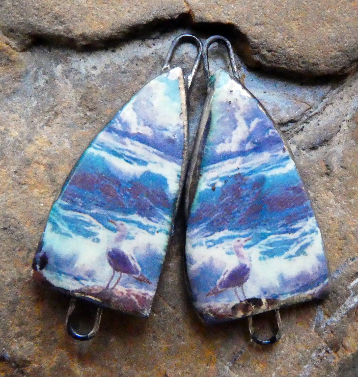 Ceramic Summer Scene Arch Earring Connectors - #1