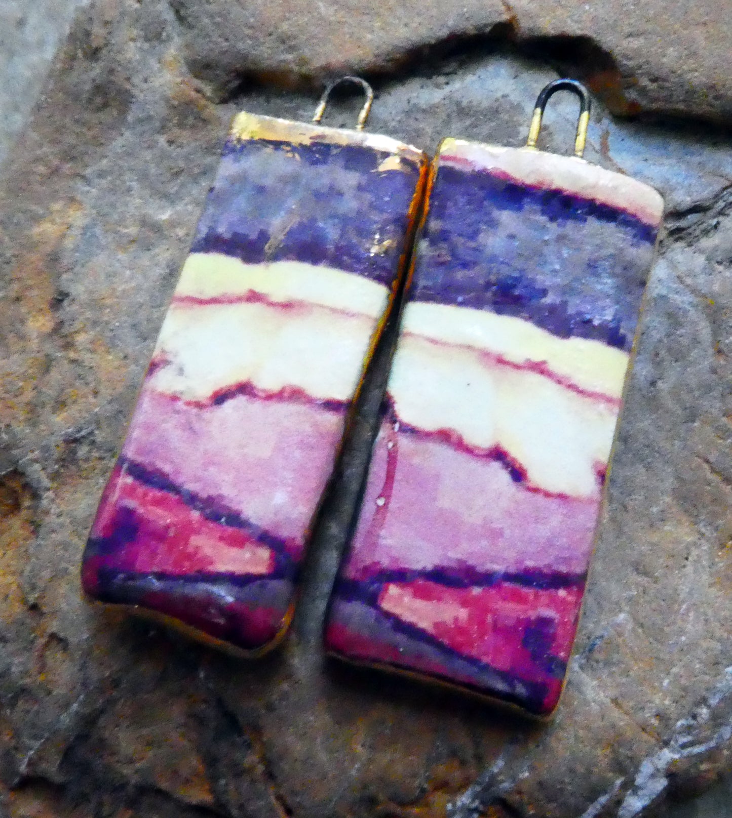 Ceramic Inky Decal Tablet Charms - #3
