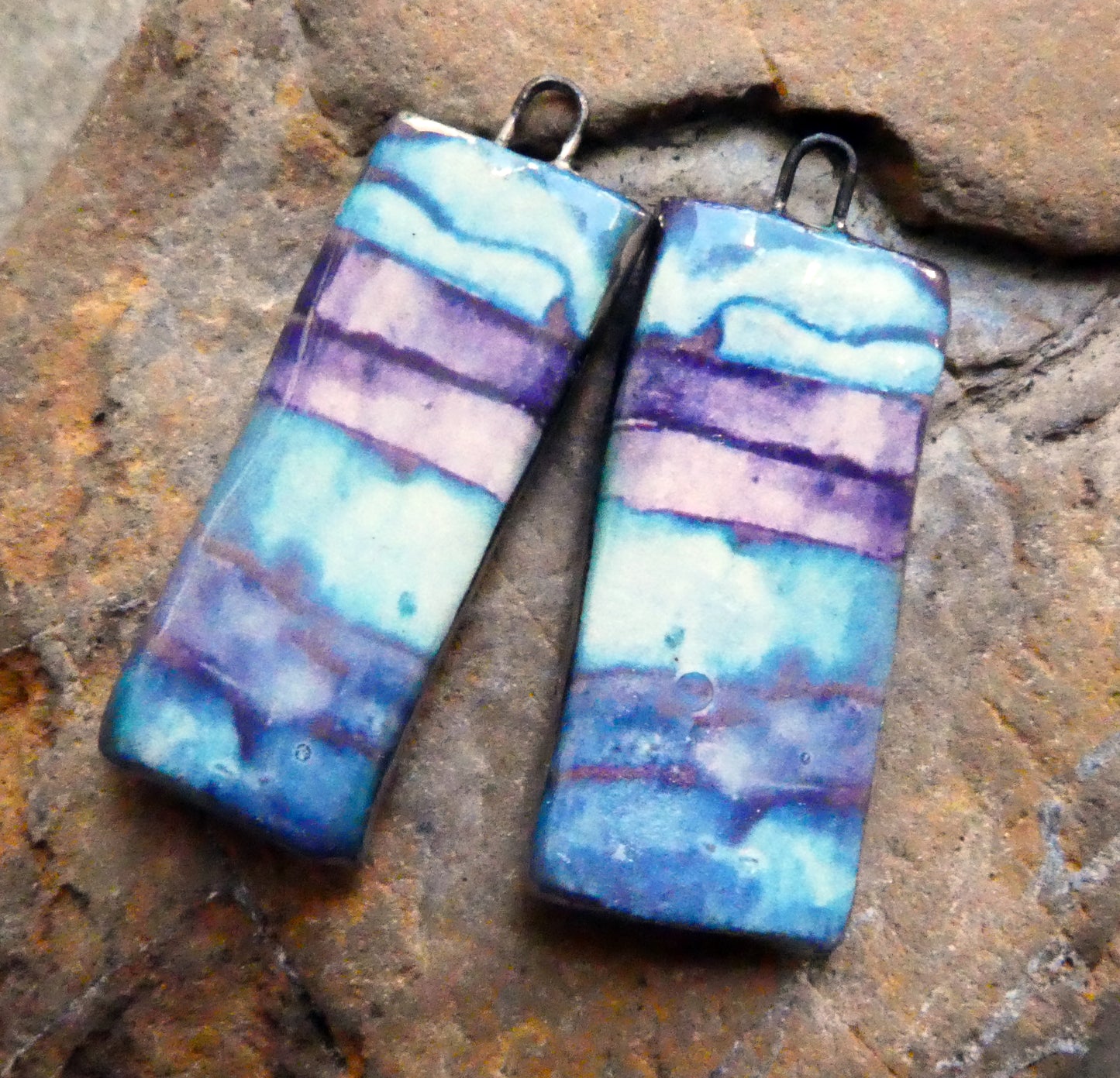Ceramic Inky Decal Tablet Charms - #5