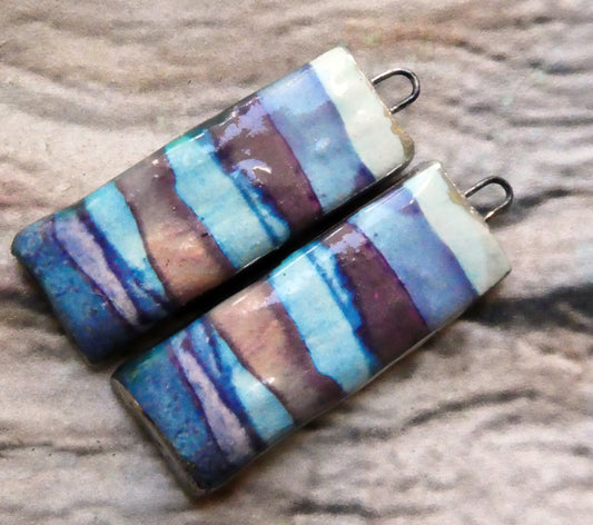 Ceramic Inky Decal Tablet Charms - #7