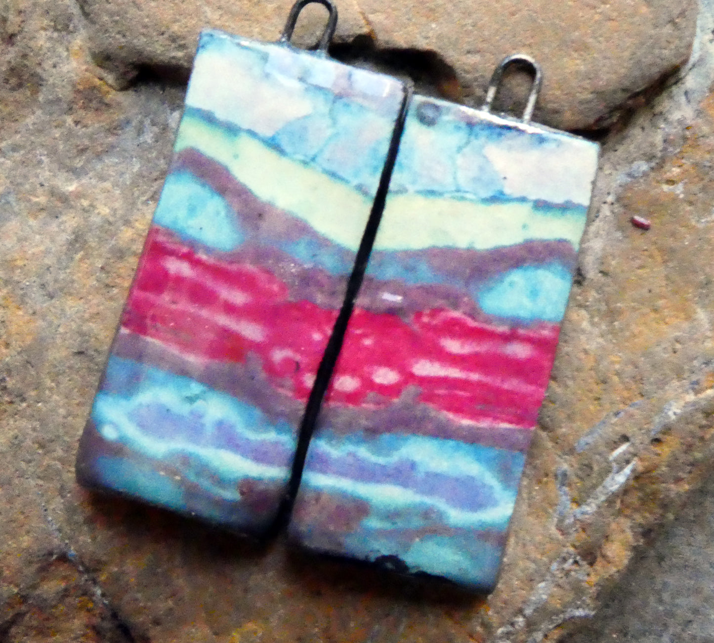 Ceramic Inky Decal Tablet Charms - #9