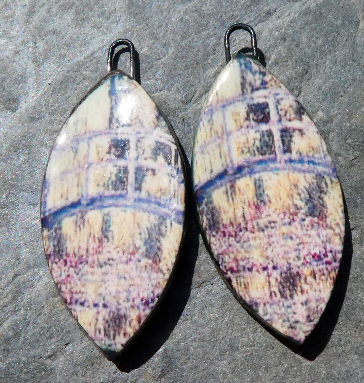 Ceramic Monet Decal Earring Charms