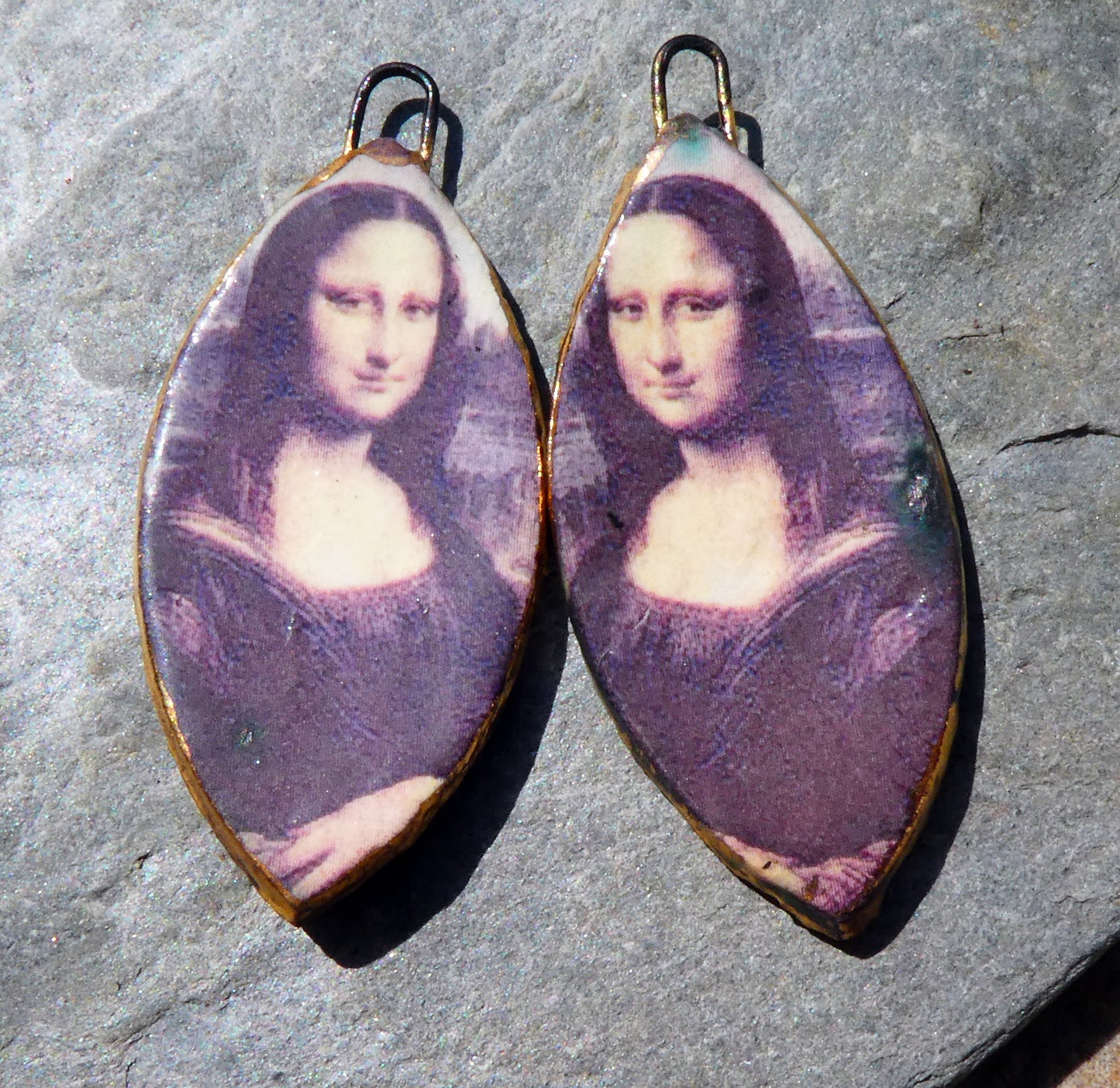 Ceramic Da Vinci Decal Earring Charms