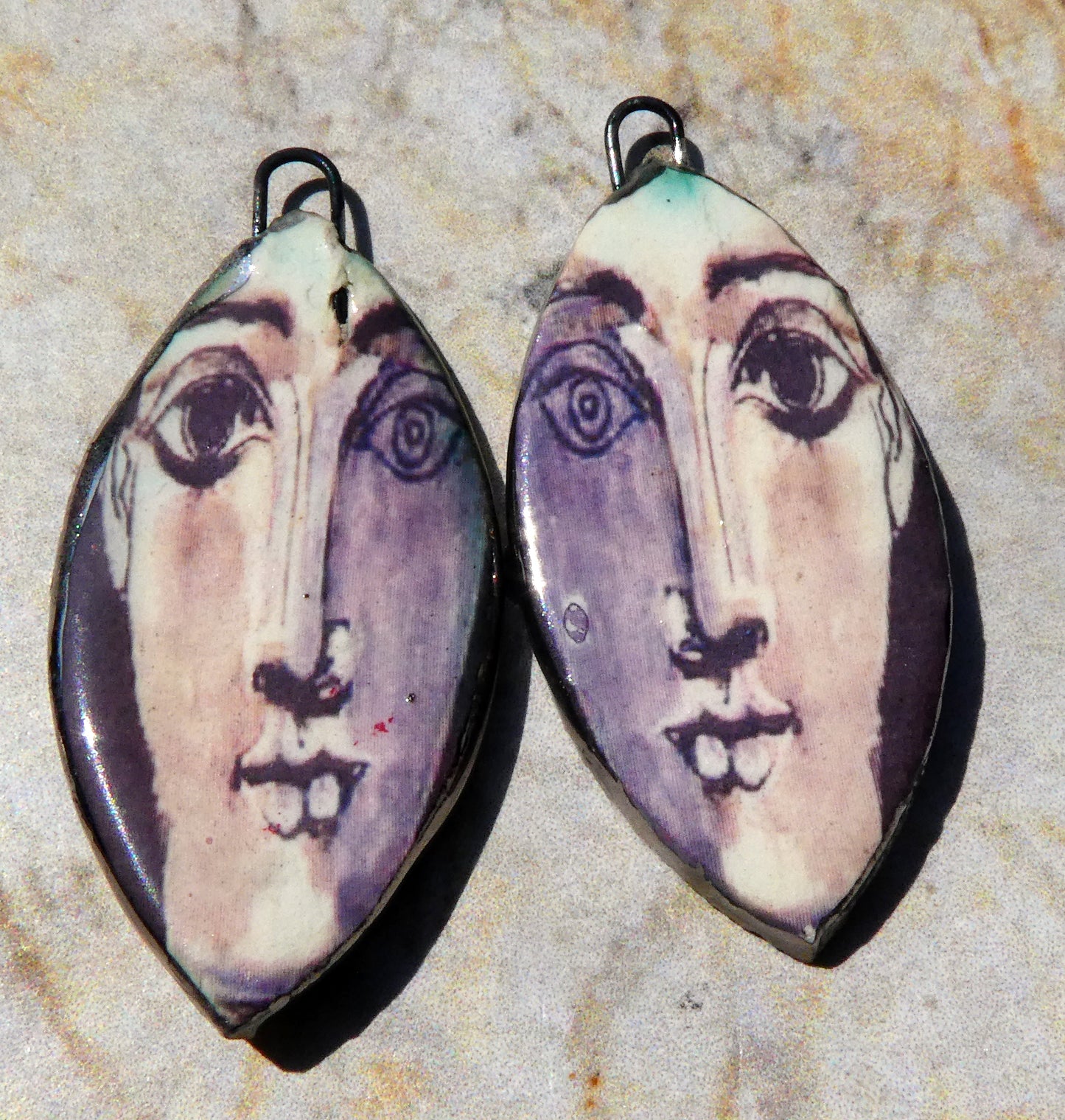 Ceramic Picasso Decal Earring Charms #3