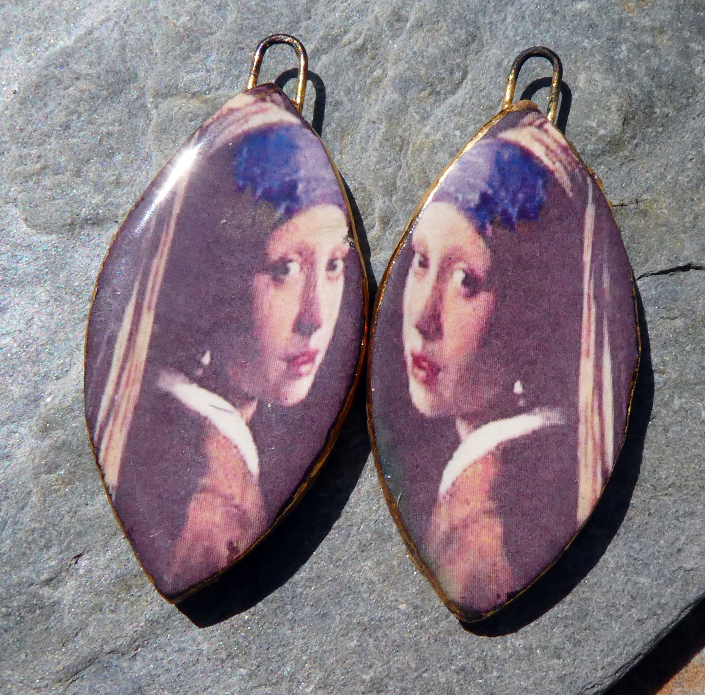 Ceramic Vermeer Decal Earring Charms