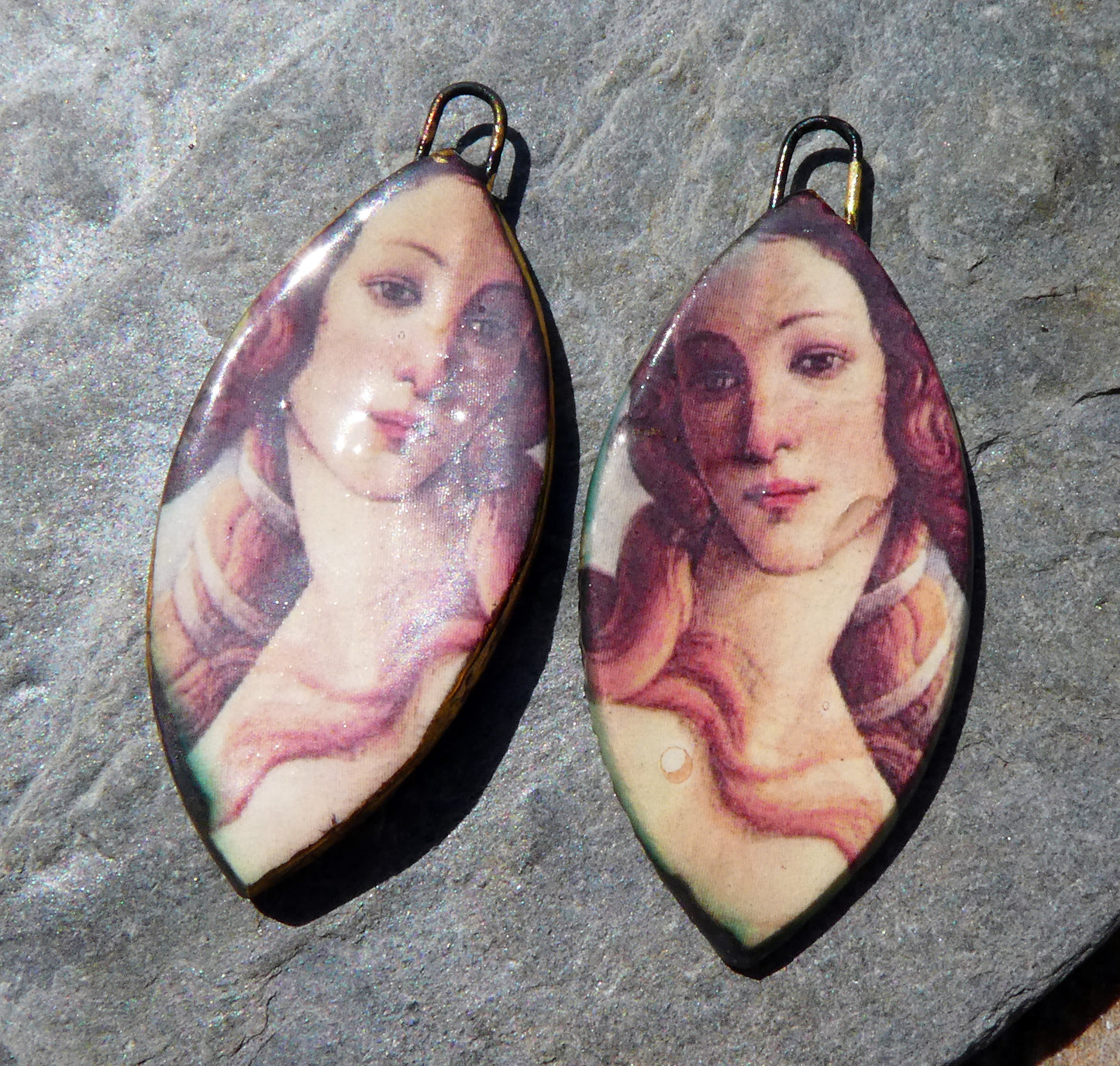 Ceramic Boticelli Decal Earring Charms