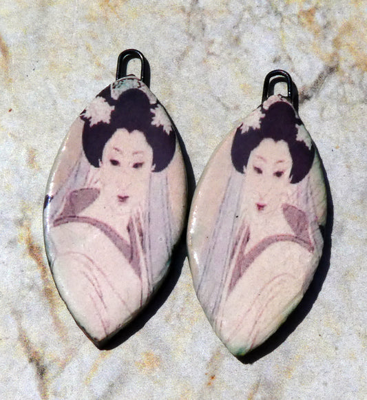 Ceramic Shimura Decal Earring Charms #4