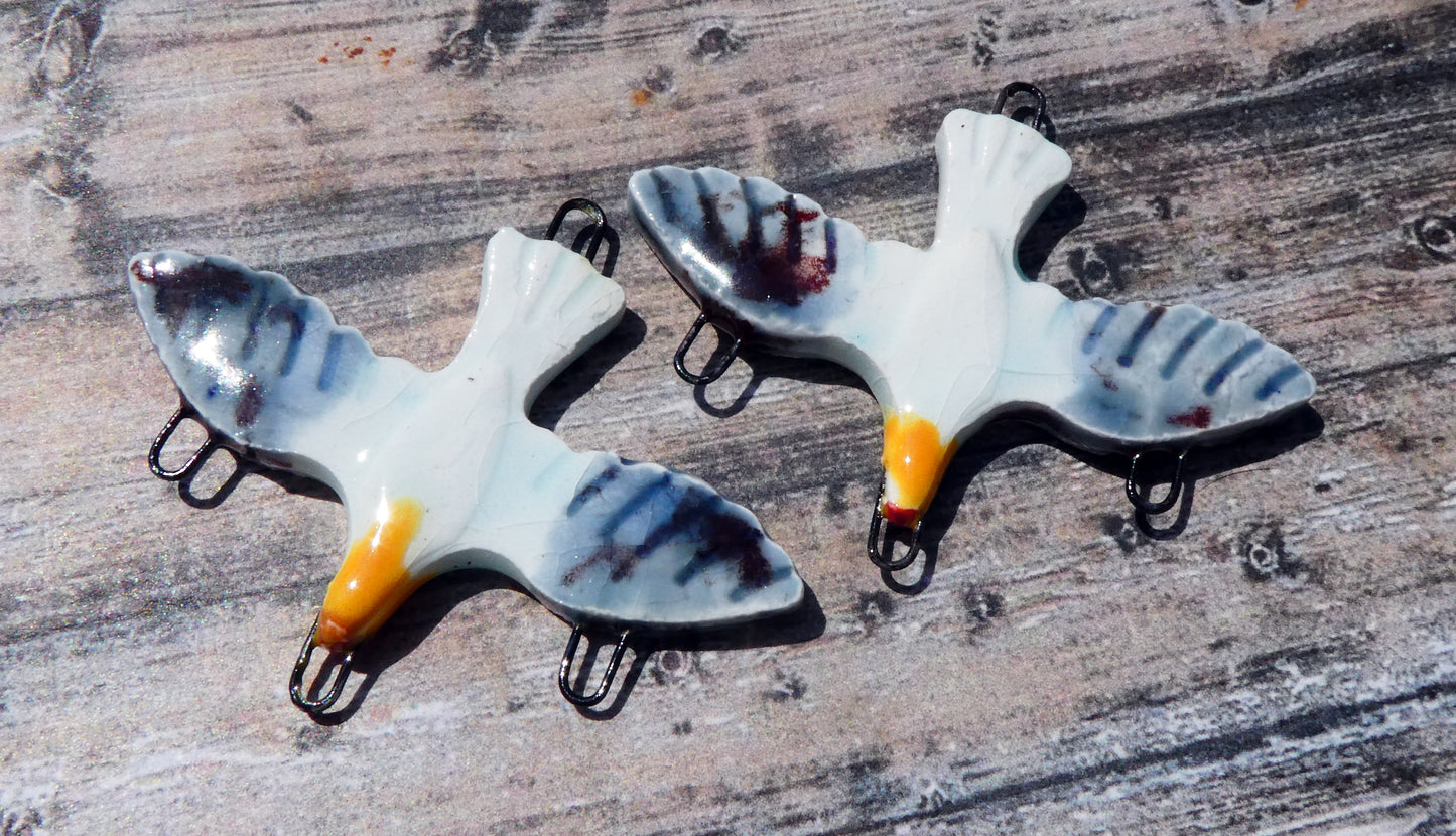 Ceramic Seagull Necklace Connector #1