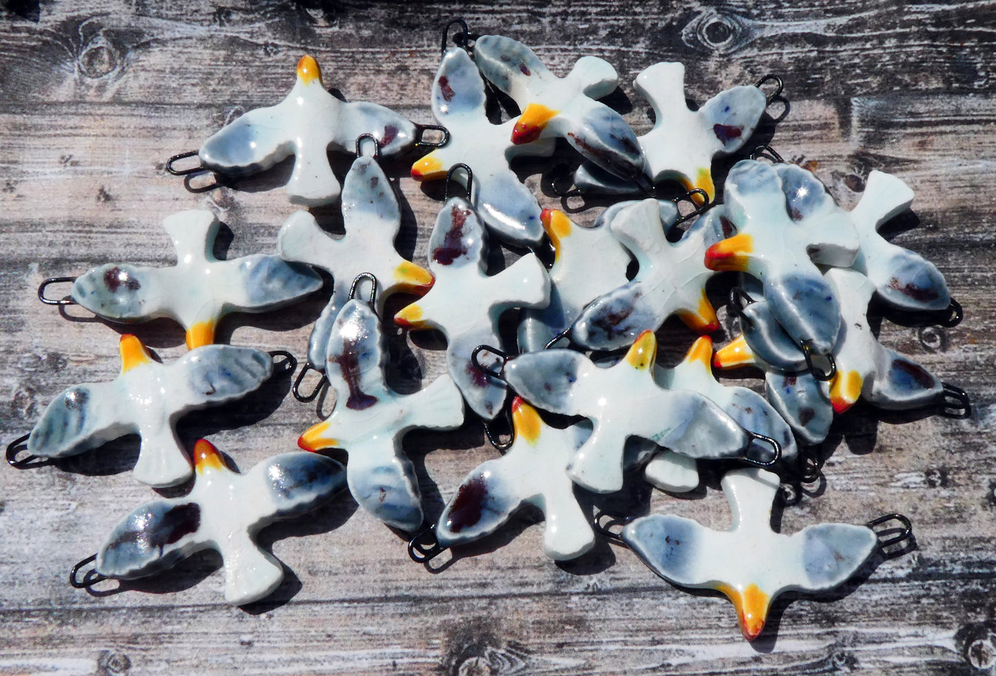 Ceramic Seagull Earring Connectors