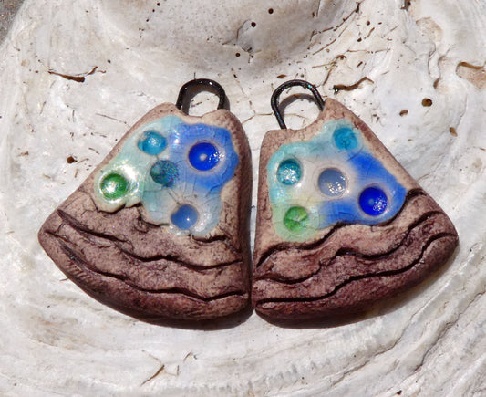 Ceramic Rustic Glassy Earring Charms