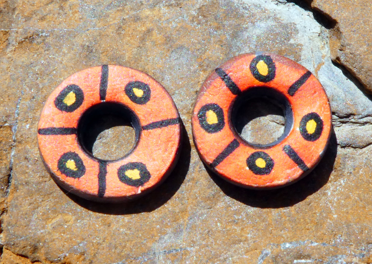 Ceramic Inky Little Disc Earring Charms #7
