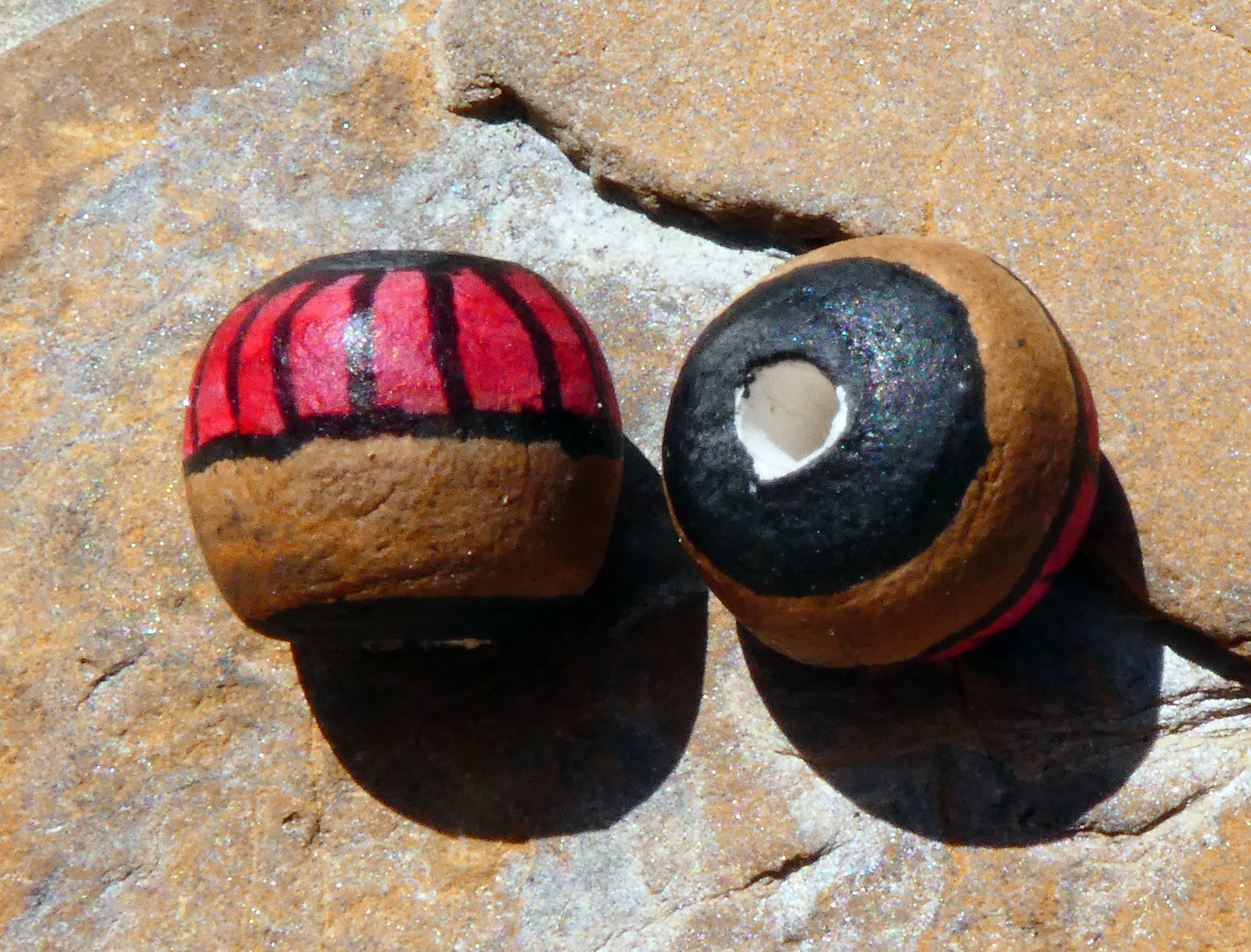Ceramic Inky Bead Earring Charms #4