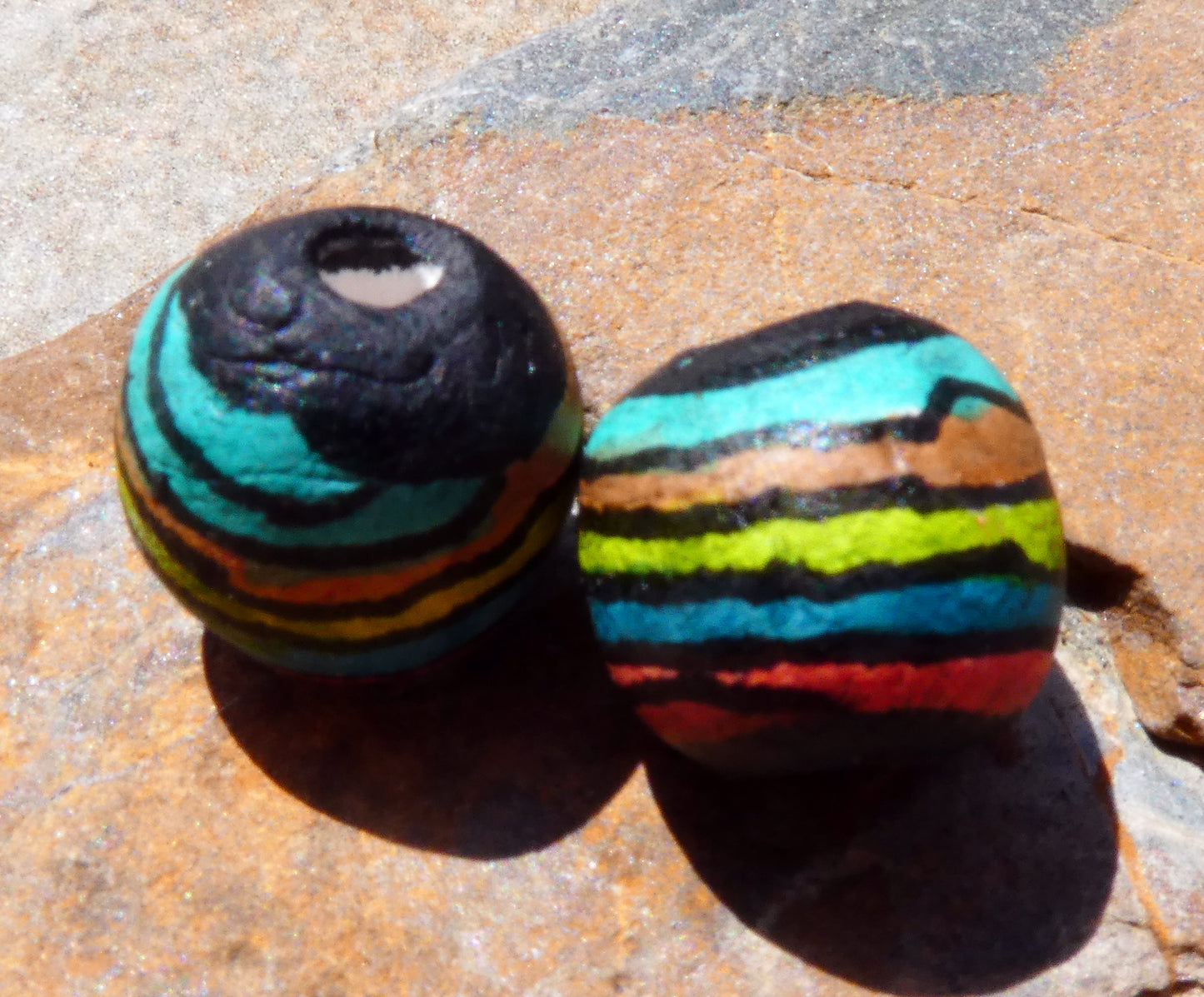 Ceramic Inky Bead Earring Charms #7