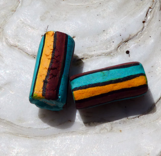 Ceramic Inky Tube Bead Earring Charms #2