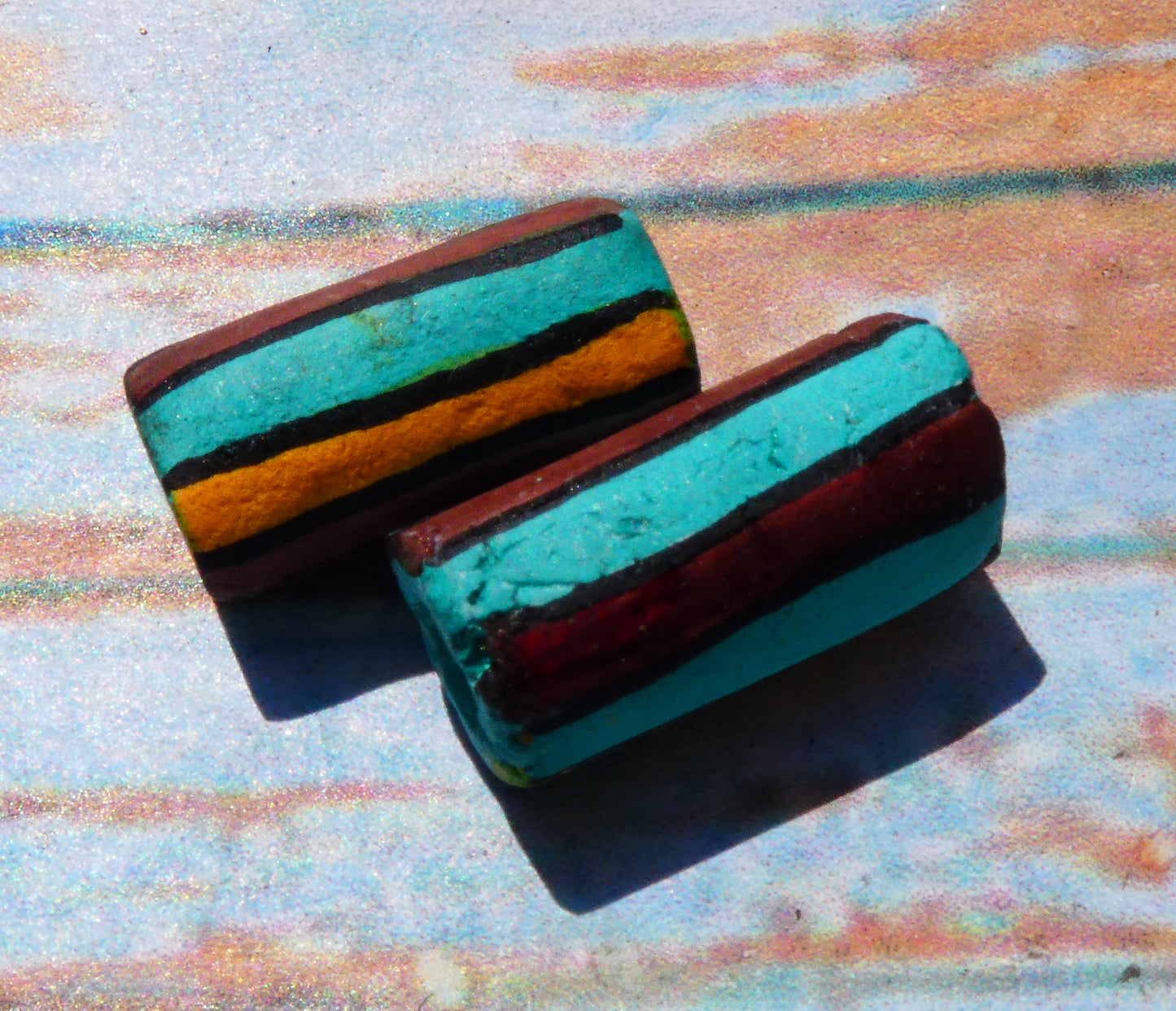Ceramic Inky Tube Bead Earring Charms #2