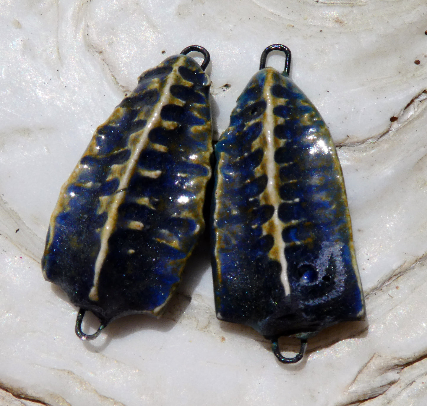 Ceramic Textured Arch Connectors -Blue Shade