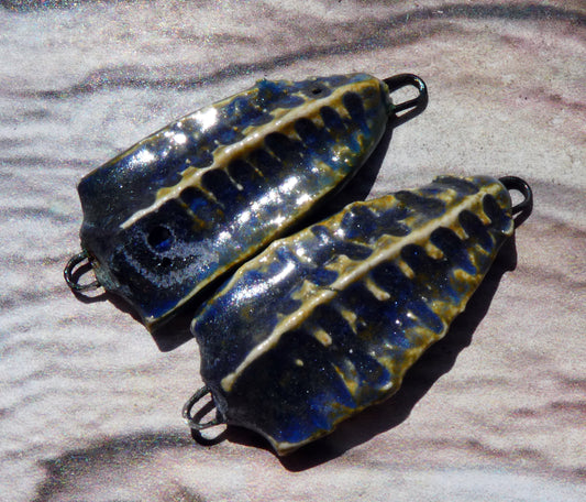 Ceramic Textured Arch Connectors -Blue Shade