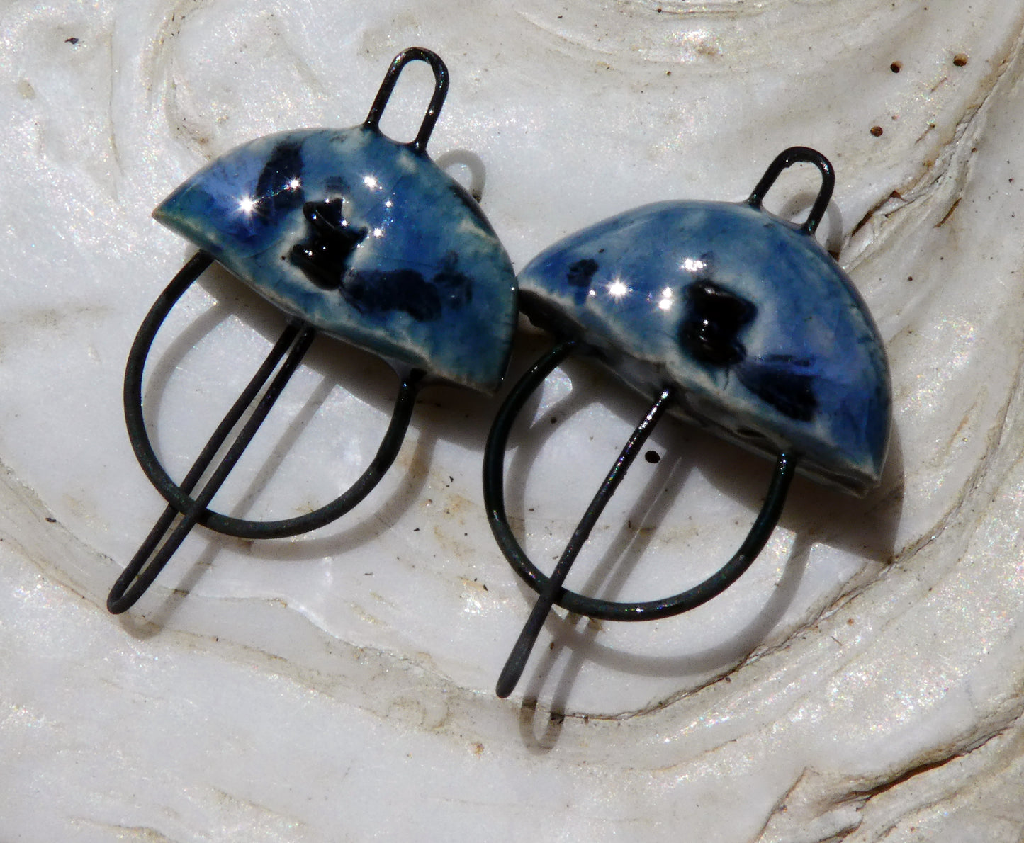 Ceramic Semi Circle Connectors -Waterfall