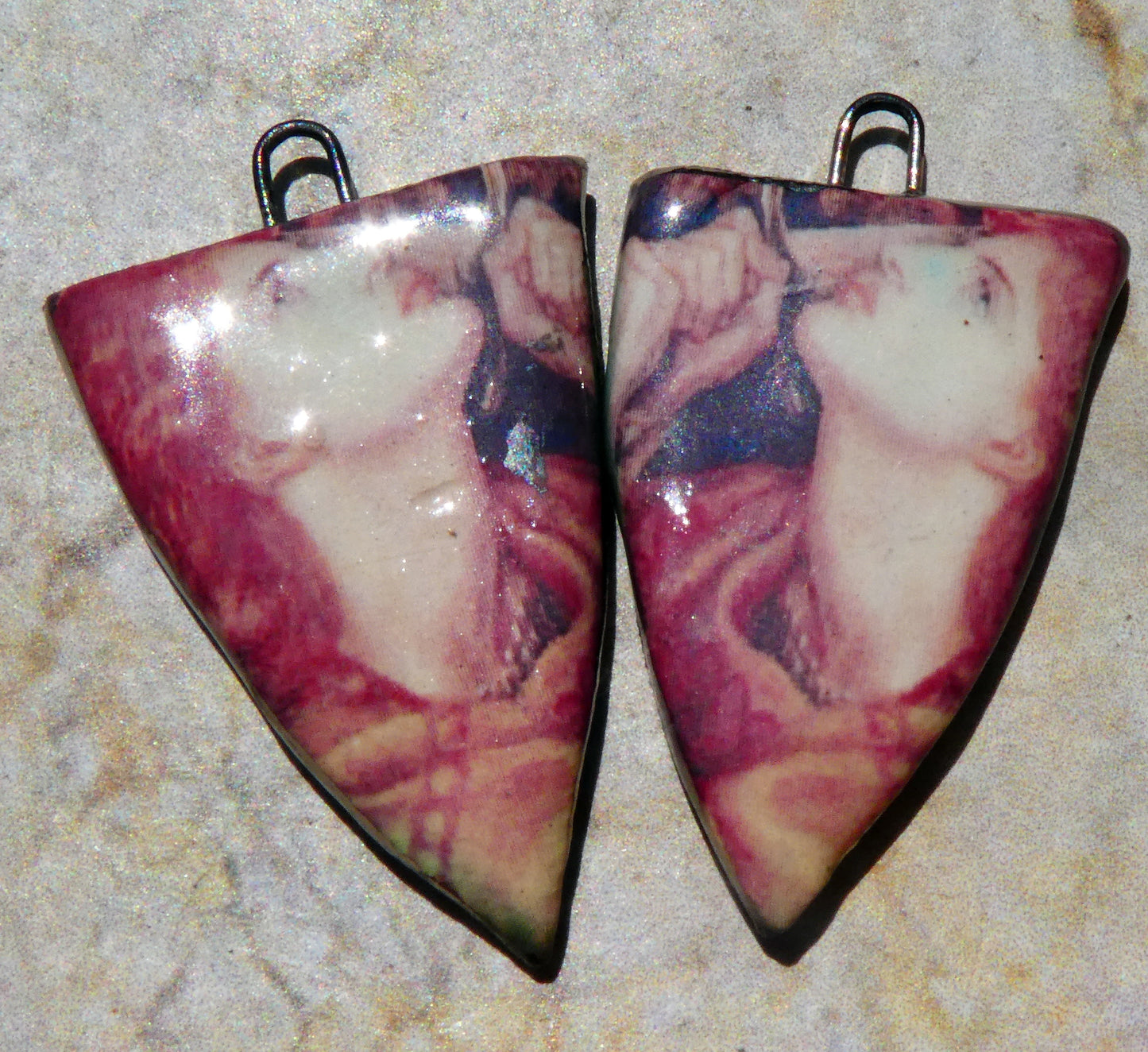 Ceramic Rosetti Spear Earring Charms
