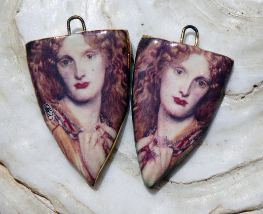 Ceramic Rosetti Spear Earring Charms #2
