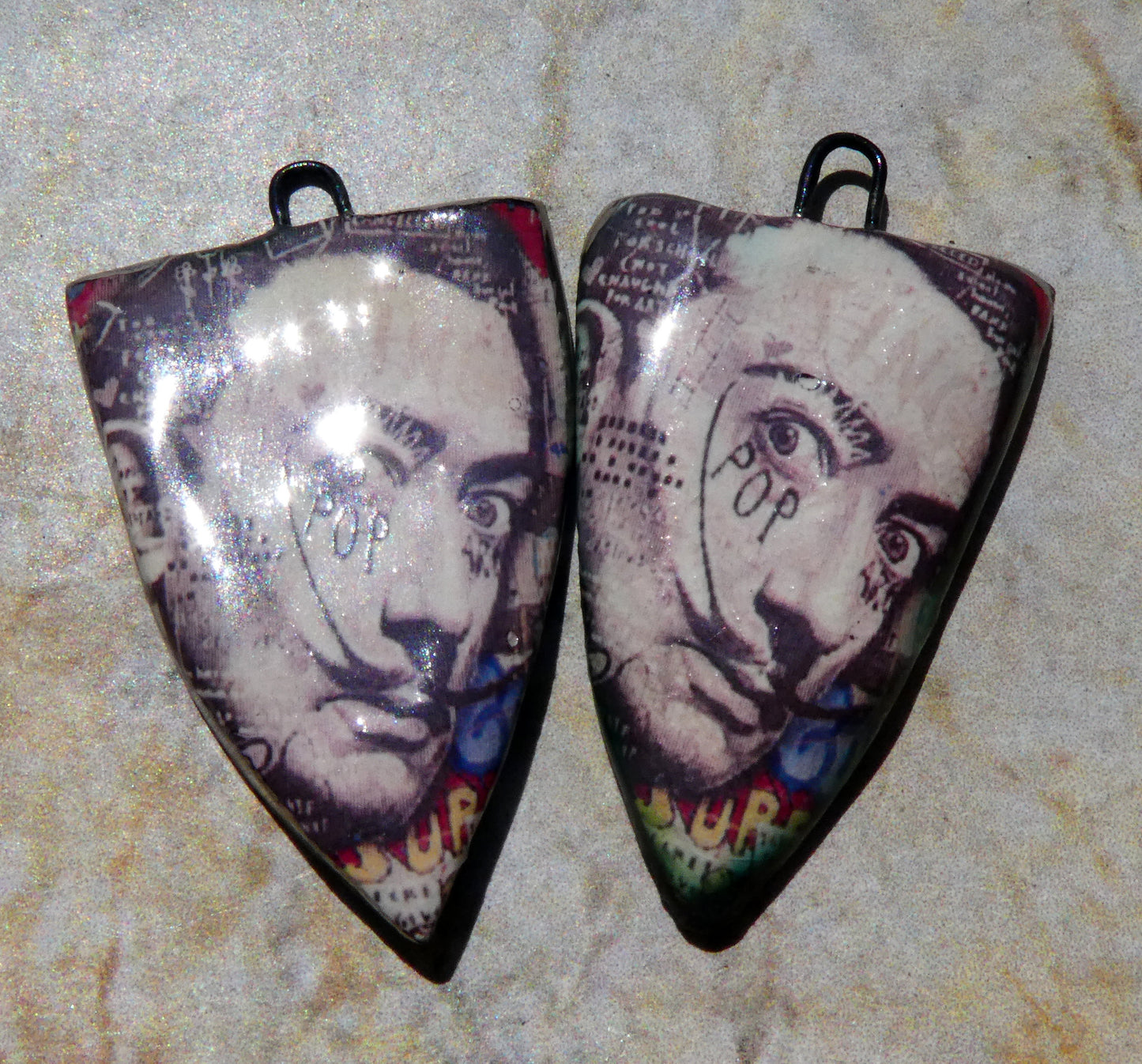 Ceramic Dali Spear Earring Charms #2