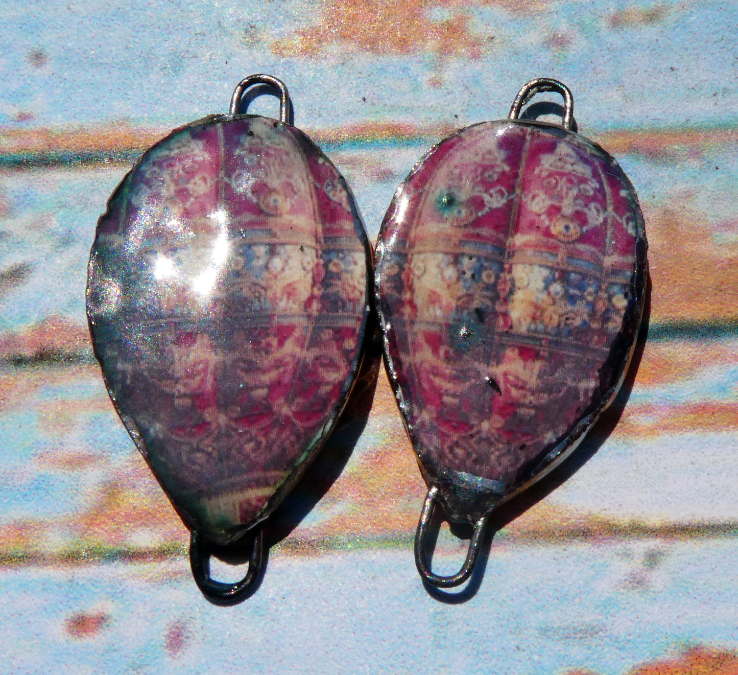 Ceramic Vintage Hot Air Balloon Decal Connectors #11