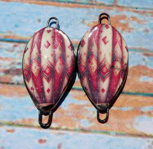 Ceramic Vintage Hot Air Balloon Decal Connectors #12