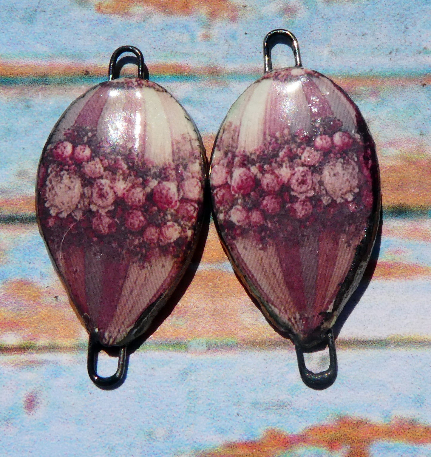 Ceramic Vintage Hot Air Balloon Decal Connectors #20