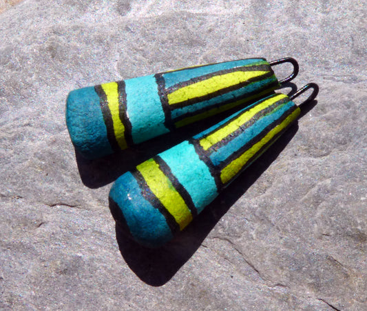 Ceramic Inky Baton Earring Charms #2
