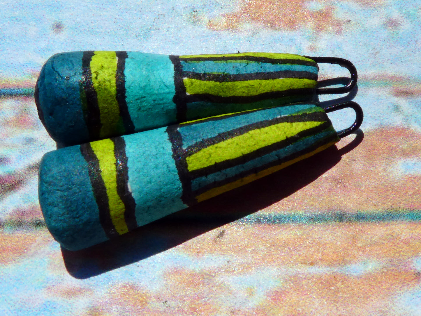 Ceramic Inky Baton Earring Charms #2