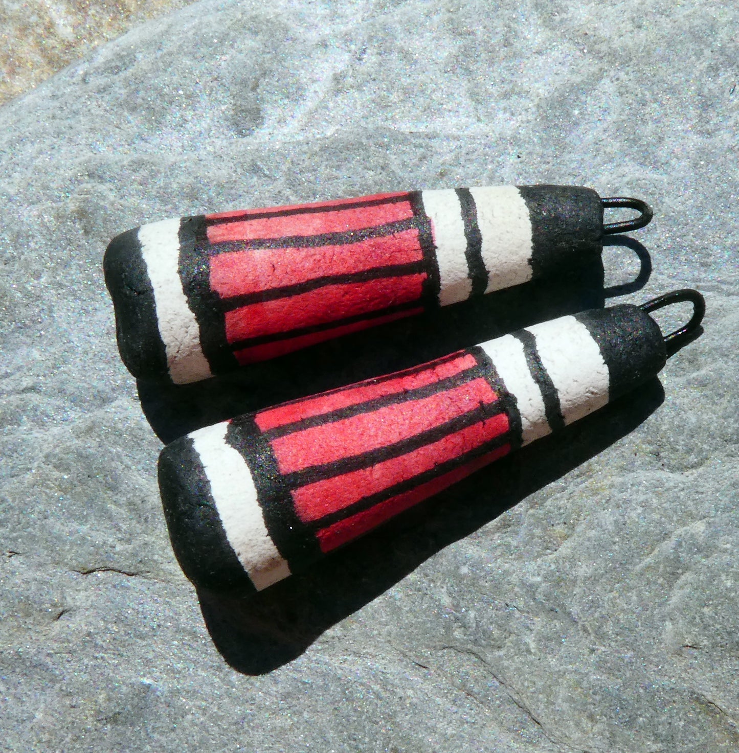Ceramic Inky Baton Earring Charms #7