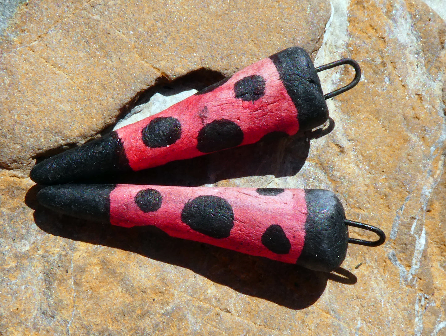 Ceramic Inky Spike Earring Charms #2