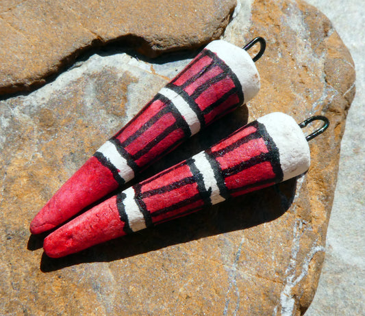 Ceramic Inky Spike Earring Charms #3