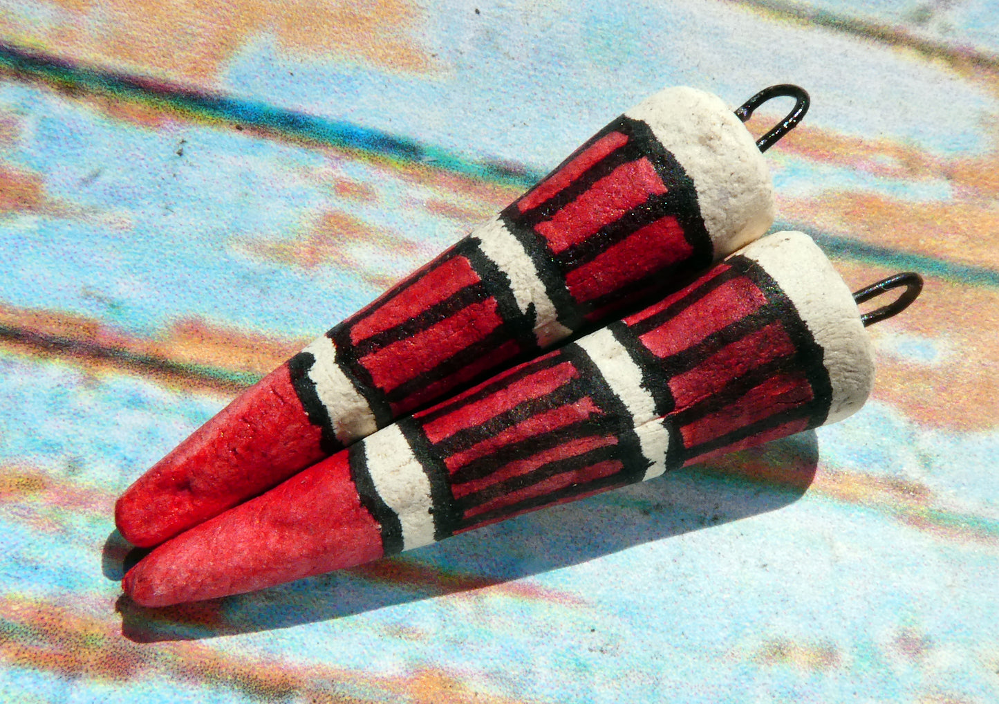 Ceramic Inky Spike Earring Charms #3