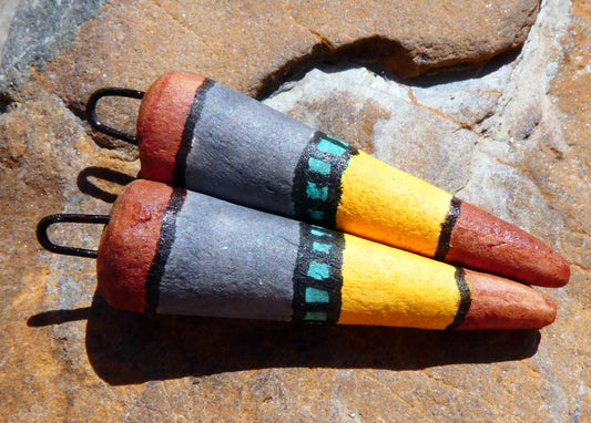 Ceramic Inky Spike Earring Charms #4