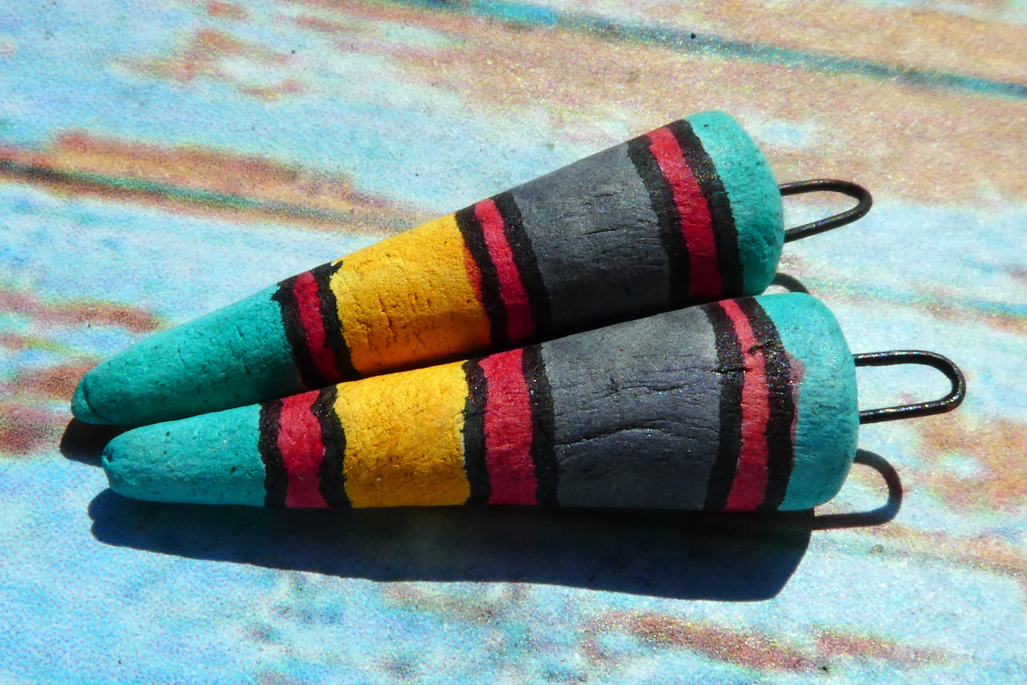 Ceramic Inky Spike Earring Charms #6