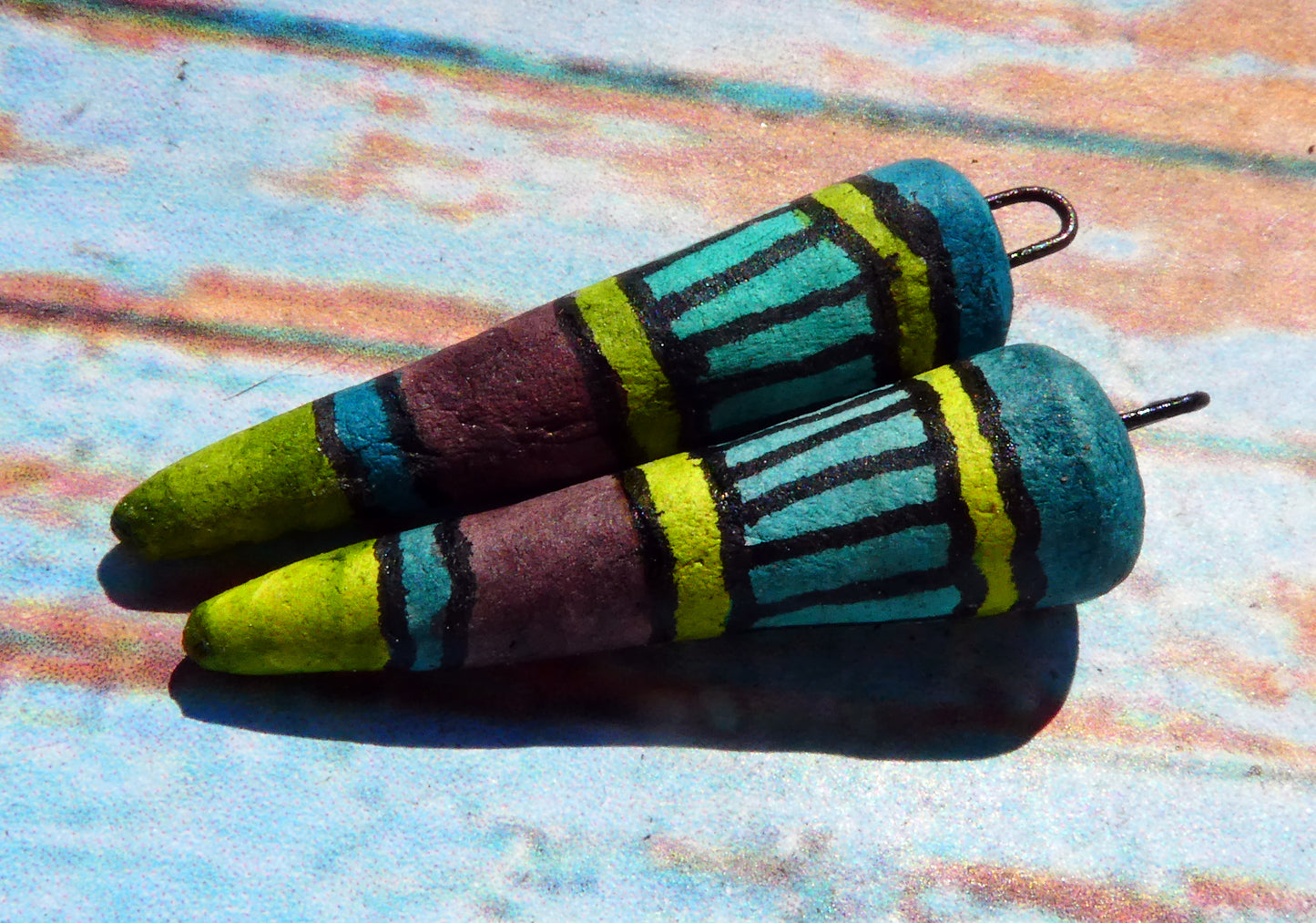 Ceramic Inky Spike Earring Charms #8