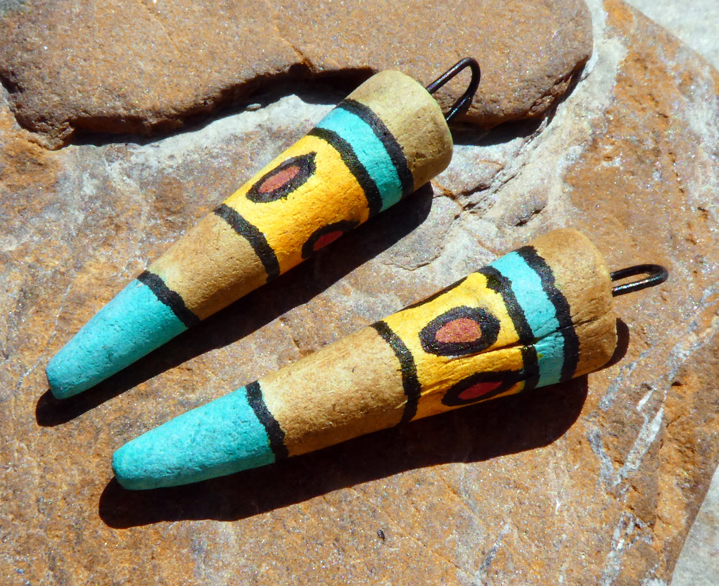 Ceramic Inky Spike Earring Charms #9