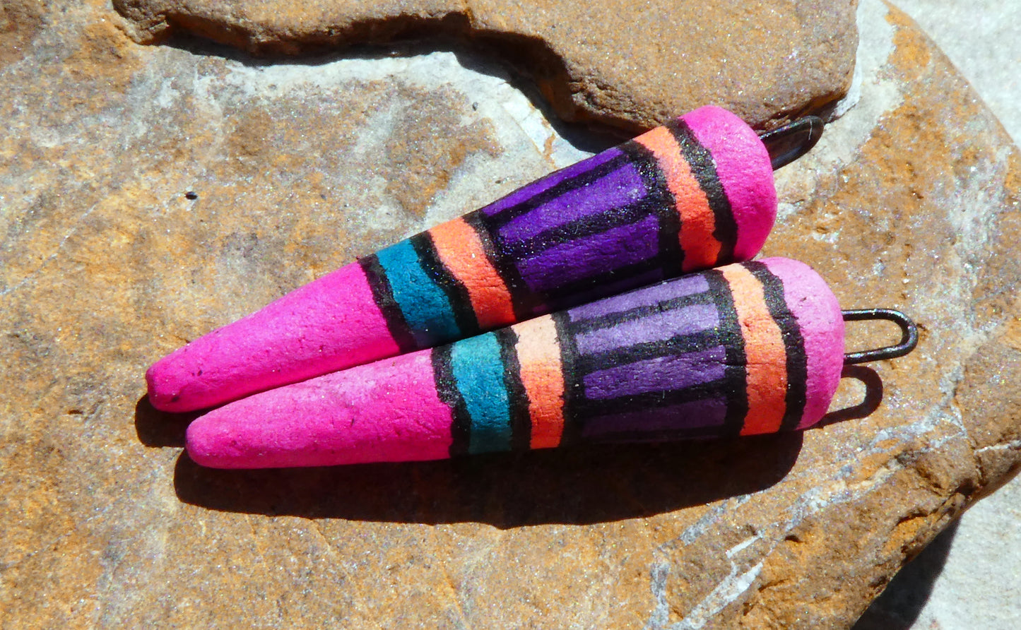 Ceramic Inky Spike Earring Charms #10